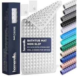 Non Slip Bathtub Mat Extra Long Shower Mat Anti Mold Mildew Resistant BPA Free